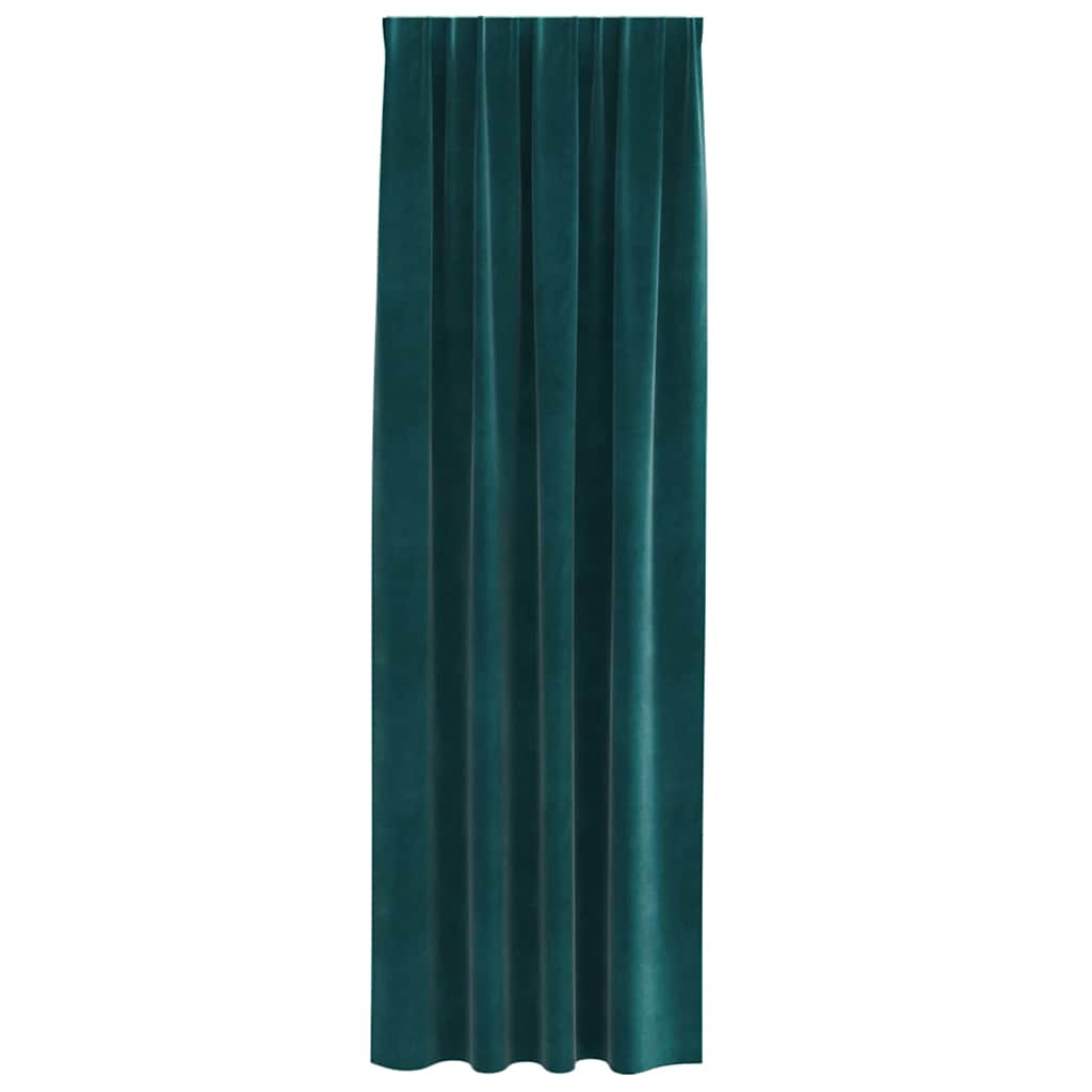 Blendingsgardiner 2 pcs Mørkegrønn 140 x 245 cm Fløyel vidaXL