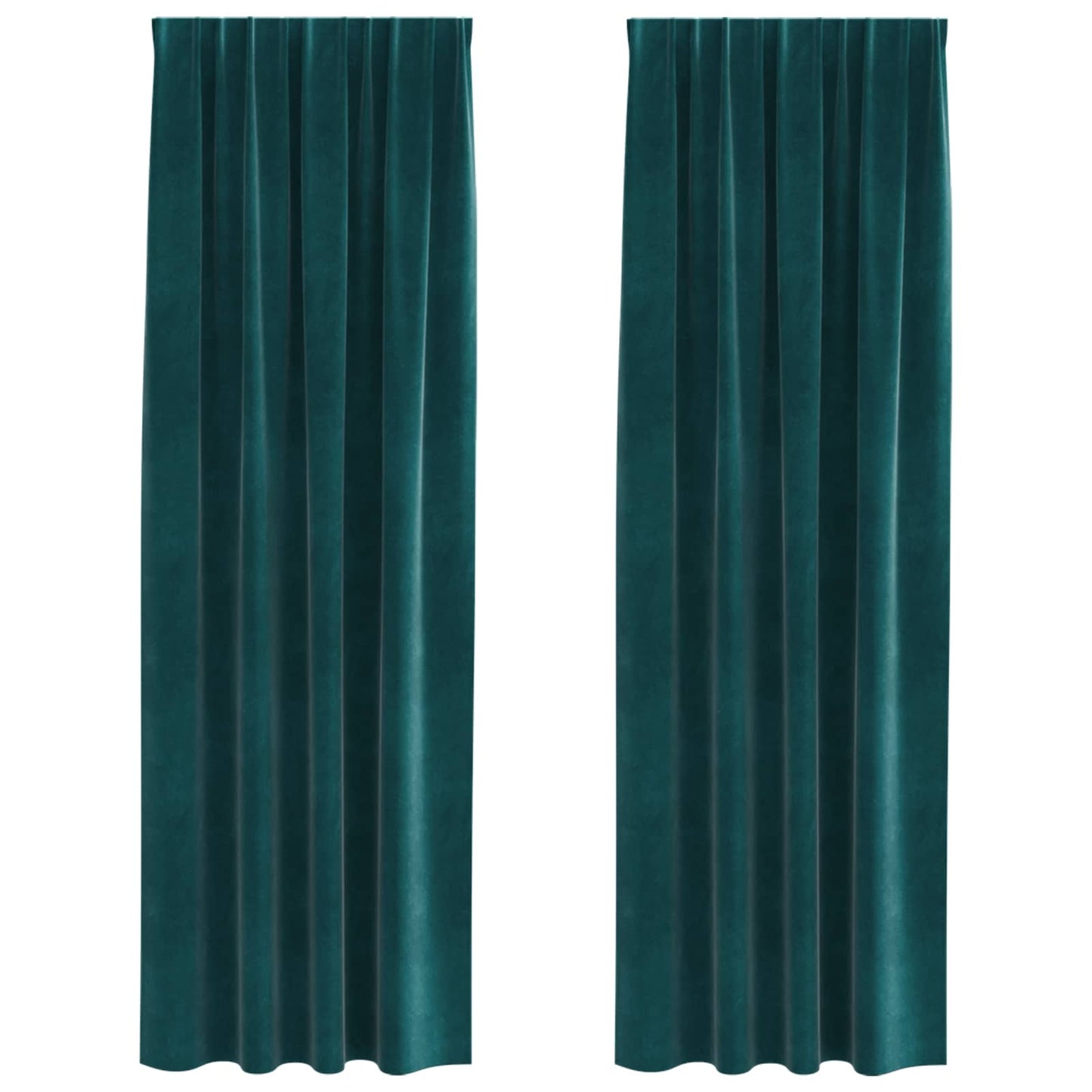 Blendingsgardiner 2 pcs Mørkegrønn 140 x 260 cm Fløyel vidaXL