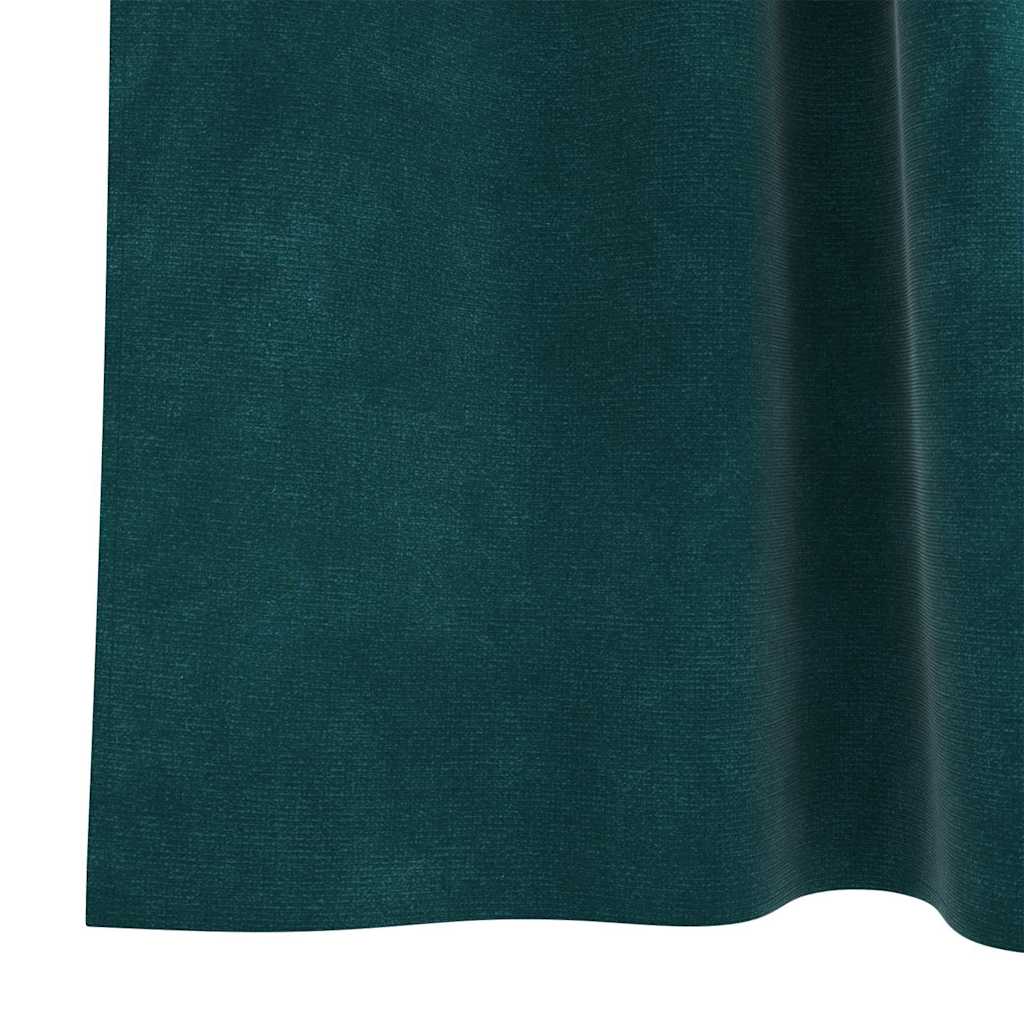 Blendingsgardiner 2 pcs Mørkegrønn 140 x 225 cm Fløyel vidaXL