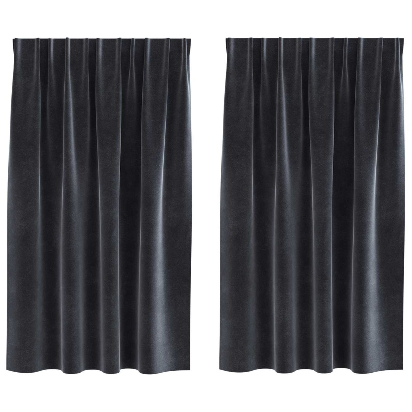 Blendingsgardiner 2 pcs Mørkegrå 140 x 140 cm Fløyel vidaXL