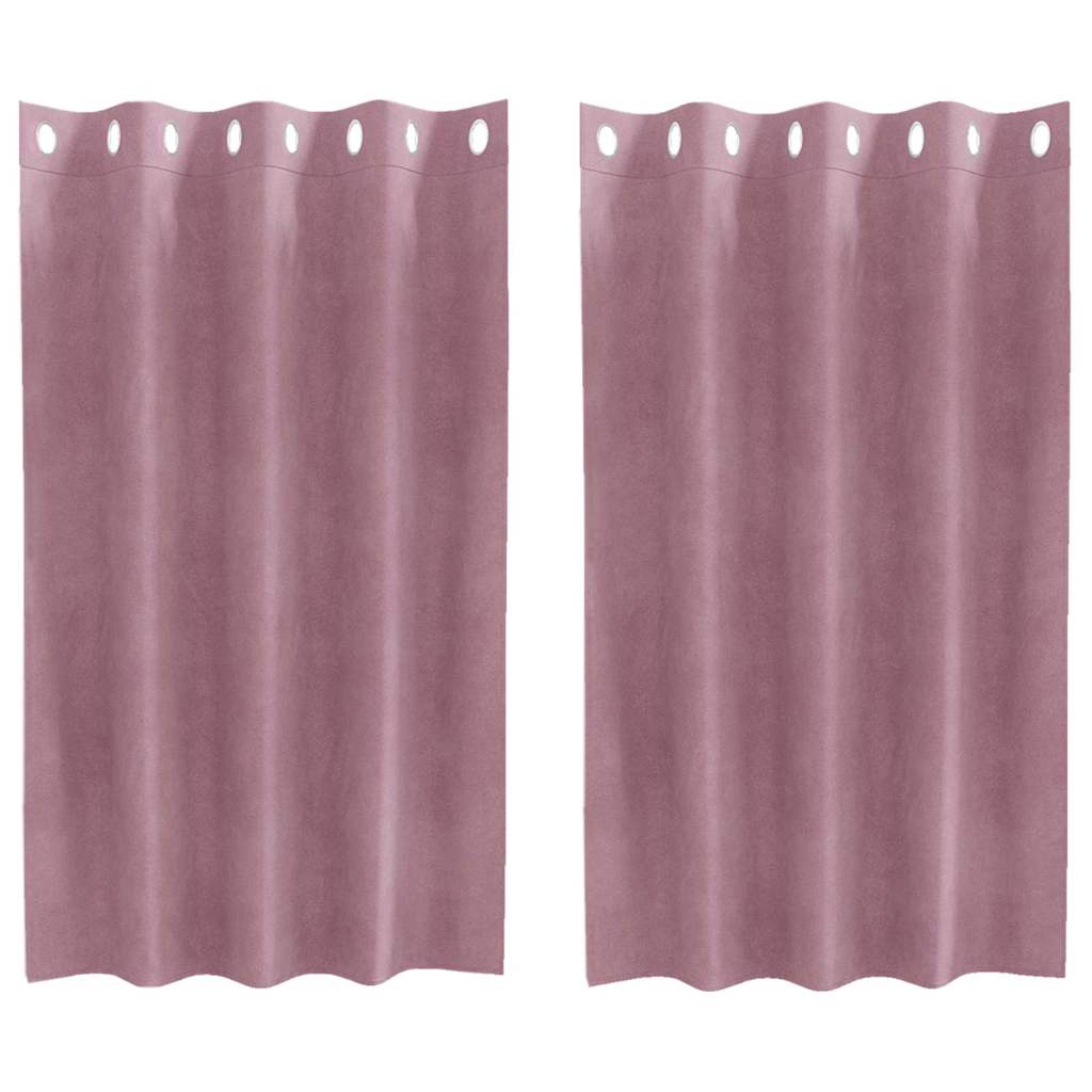 Blendingsgardiner 2 pcs Mørk rosa 140 x 140 cm Fløyel