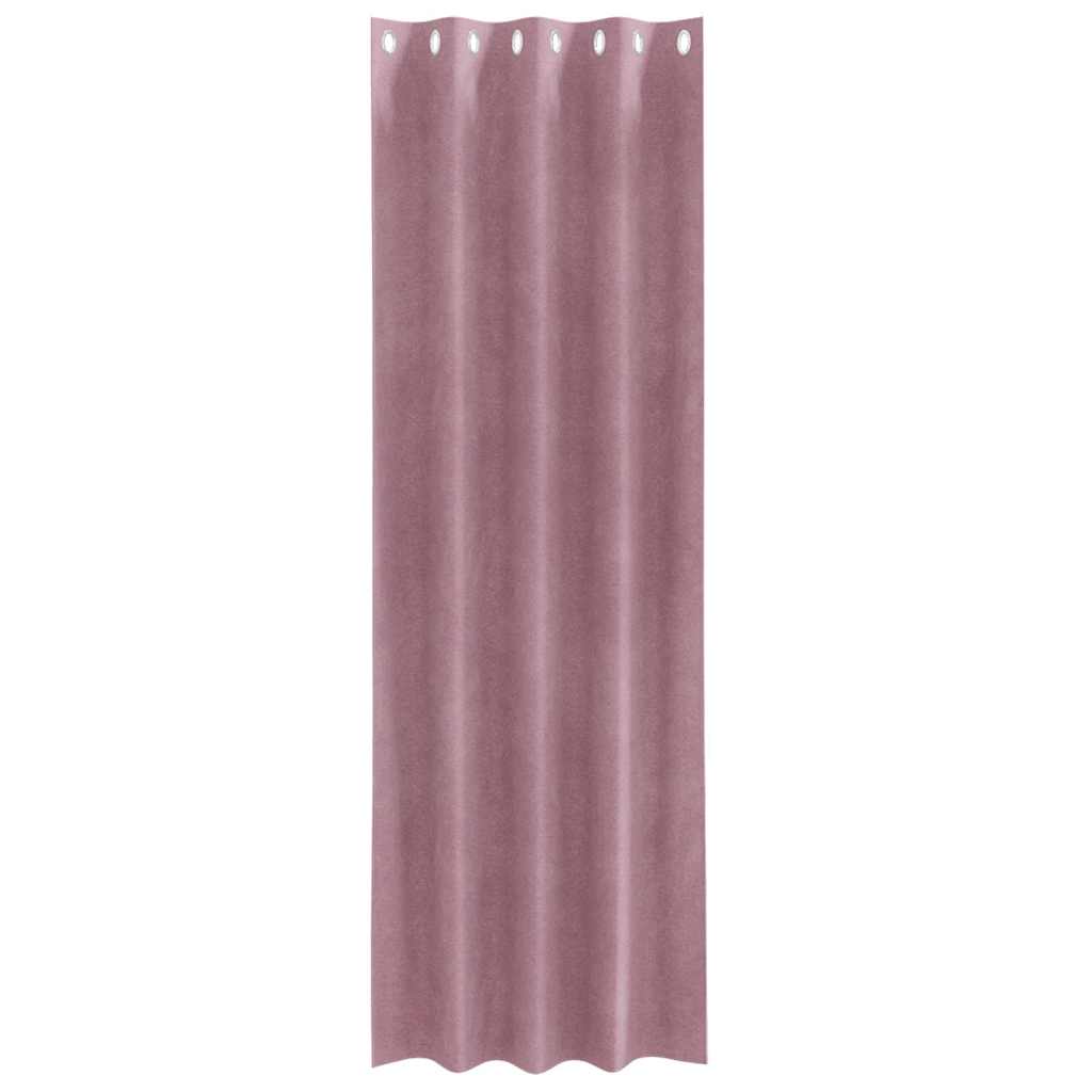 Blendingsgardiner 2 pcs Mørk rosa 140 x 225 cm Fløyel vidaXL