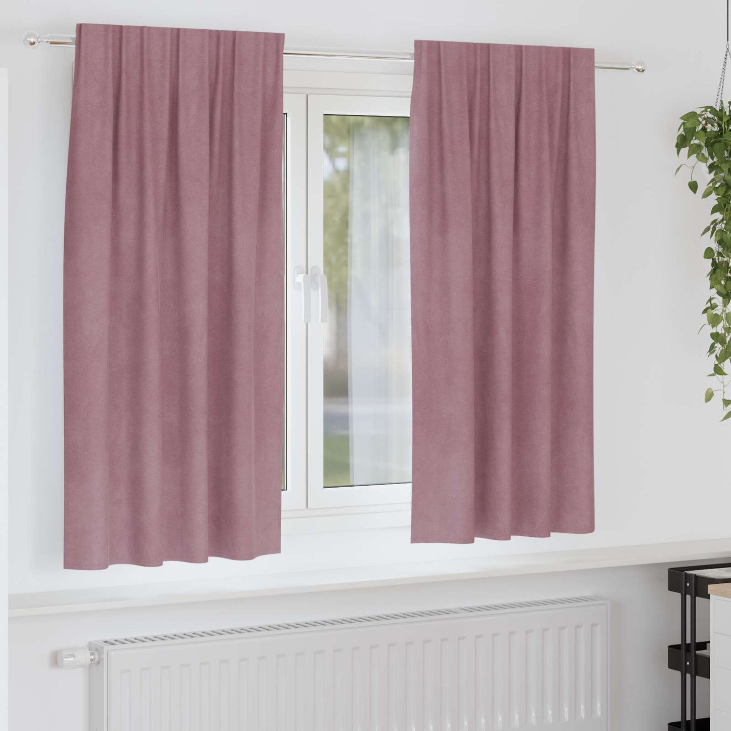 Blendingsgardiner 2 pcs Mørk rosa 140 x 175 cm Fløyel