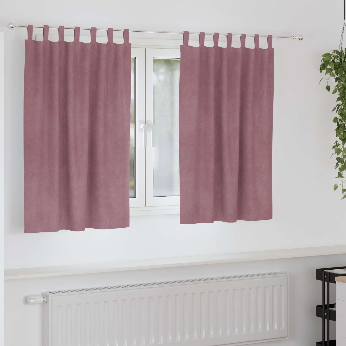 Blendingsgardiner 2 pcs Mørk rosa 140 x 140 cm Fløyel