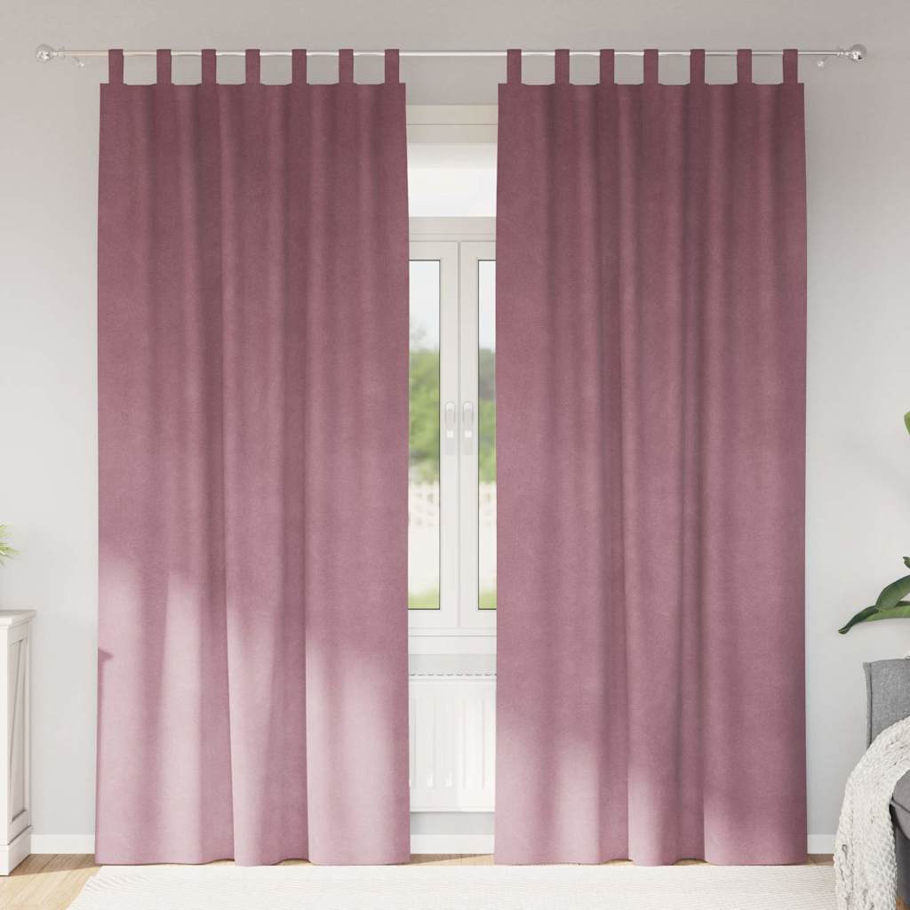 Blendingsgardiner 2 pcs Mørk rosa 140 x 225 cm Fløyel