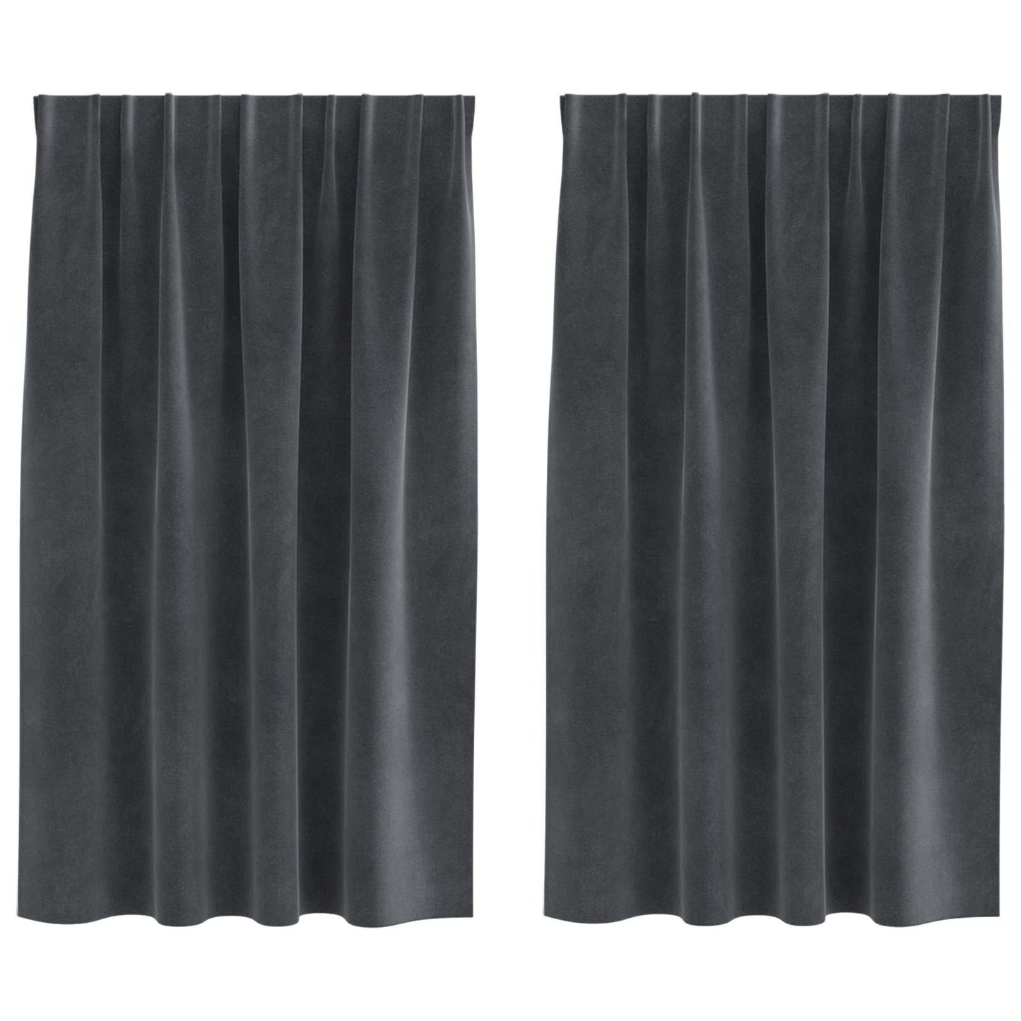 Blendingsgardiner 2 pcs Lysegrå 140 x 140 cm Fløyel vidaXL