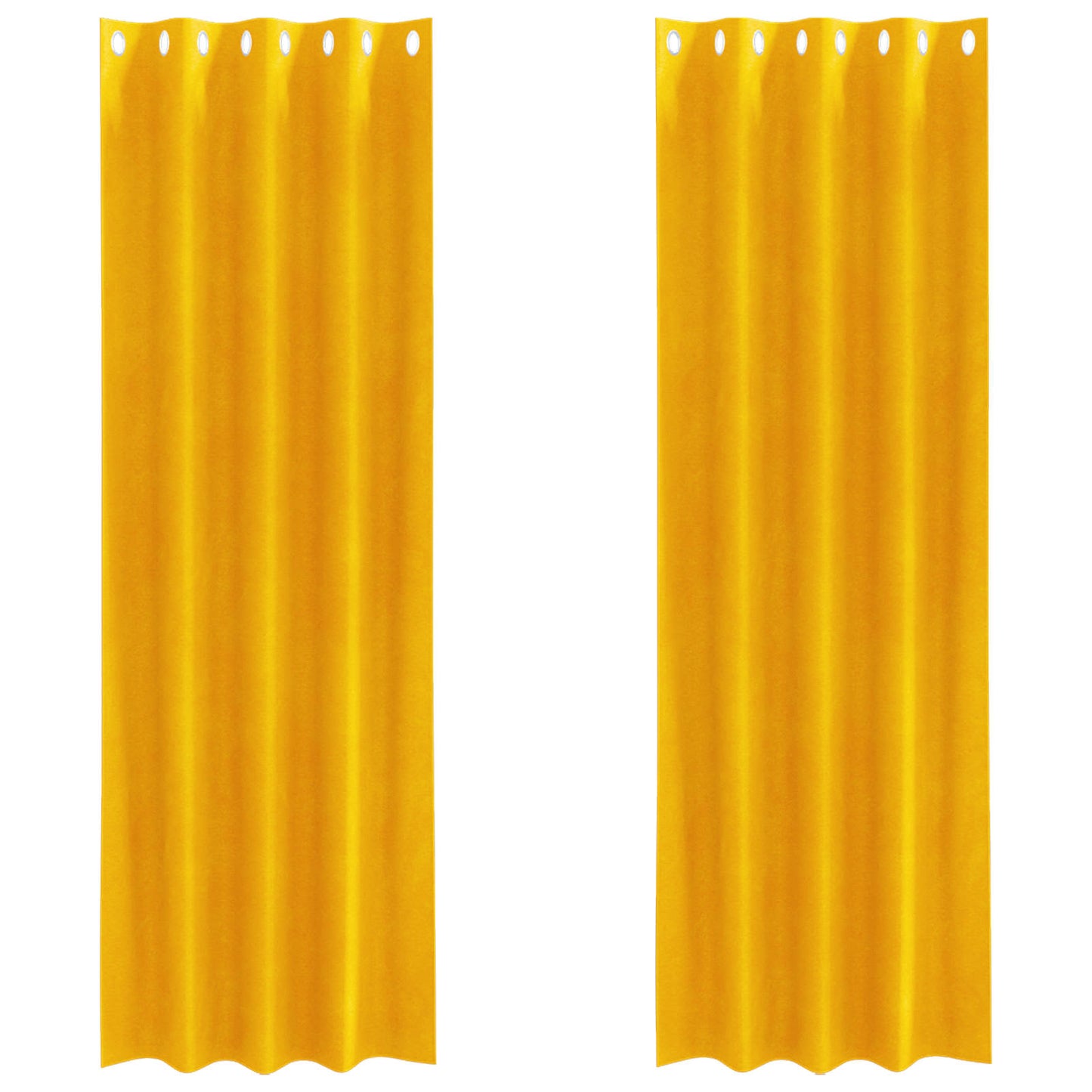 Blendingsgardiner 2 pcs Sennepsgul 140 x 245 cm Fløyel