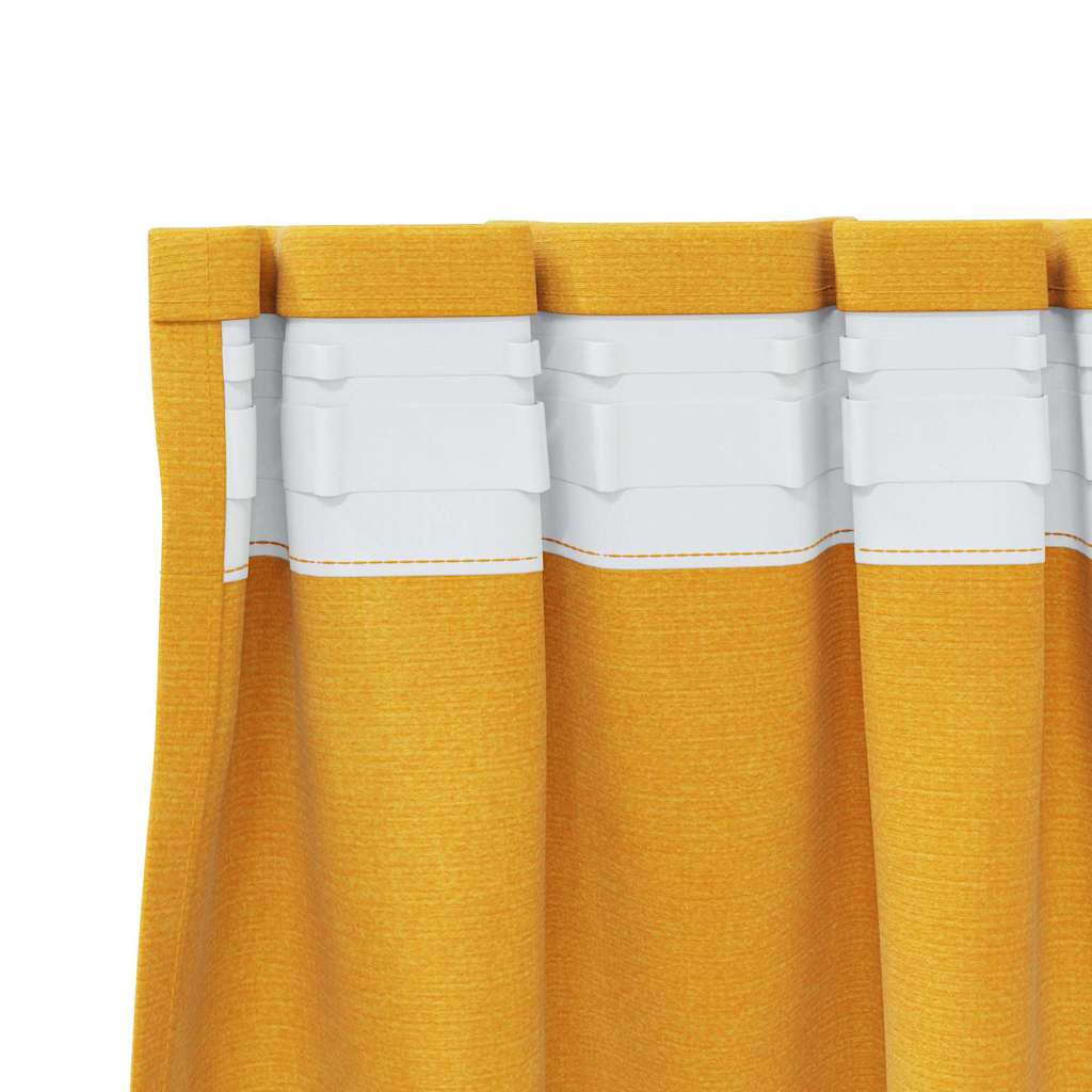 Blendingsgardiner 2 pcs Sennepsgul 140 x 140 cm Fløyel