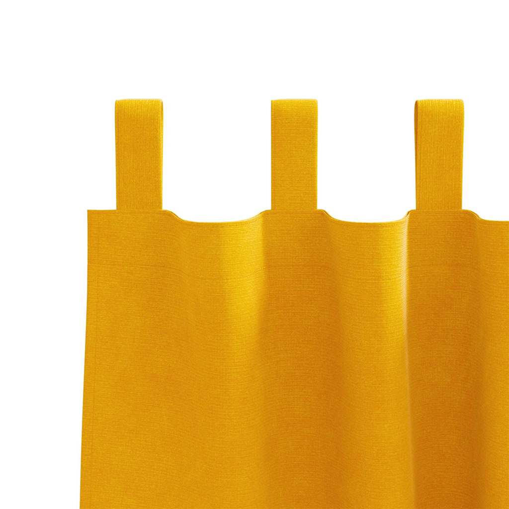 Blendingsgardiner 2 pcs Sennepsgul 140 x 140 cm Fløyel