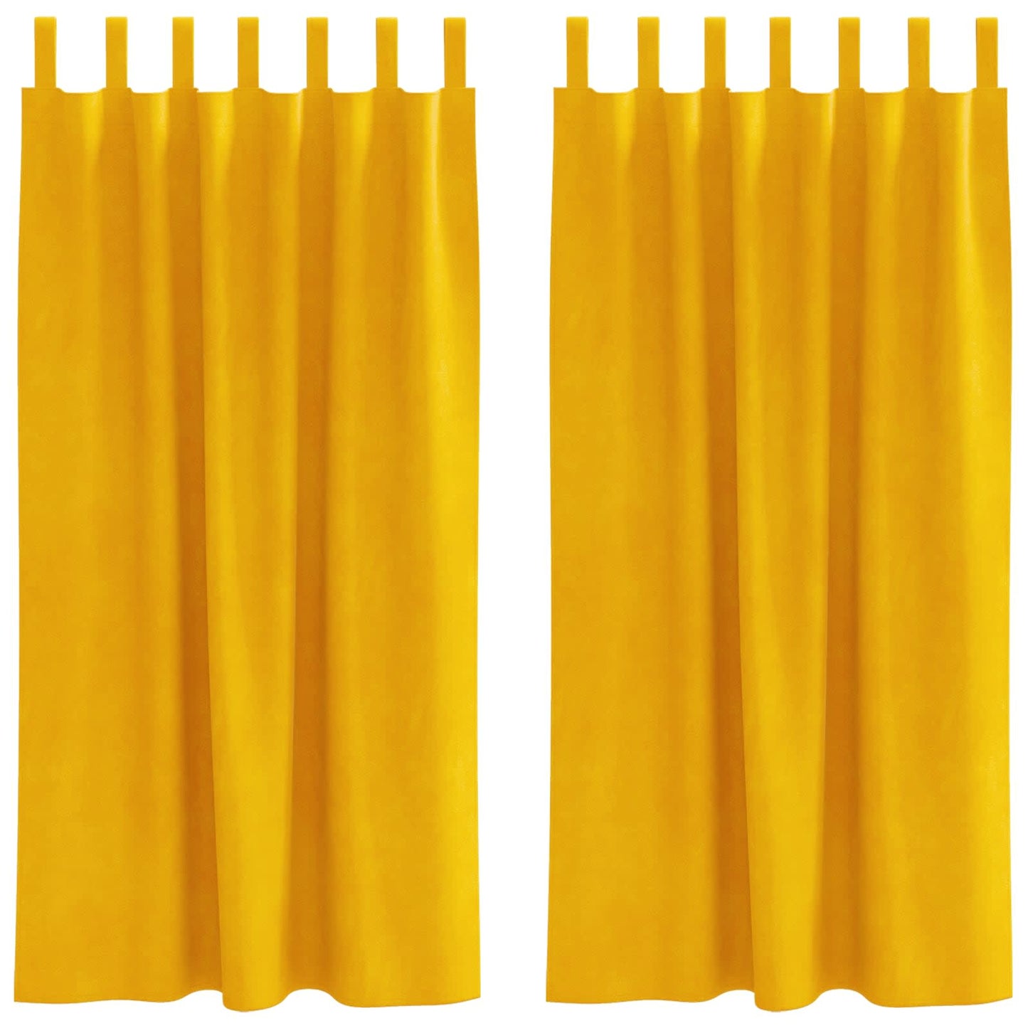 Blendingsgardiner 2 pcs Sennepsgul 140 x 175 cm Fløyel vidaXL