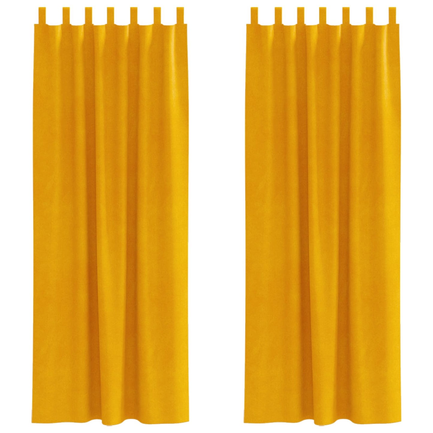 Blendingsgardiner 2 pcs Sennepsgul 140 x 245 cm Fløyel