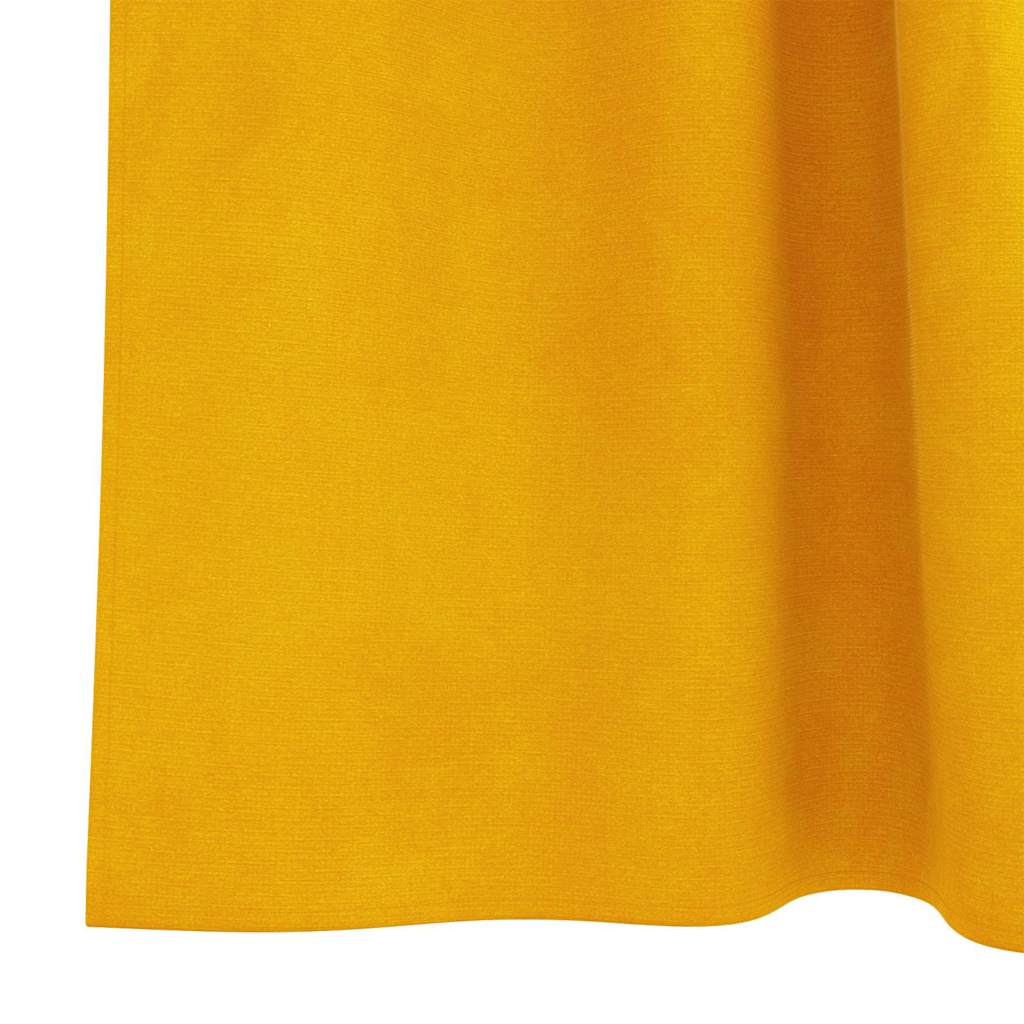 Blendingsgardiner 2 pcs Sennepsgul 140 x 260 cm Fløyel vidaXL
