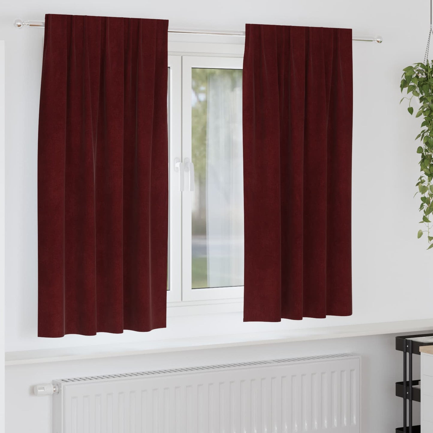 Blendingsgardiner 2 pcs Vinrød 140 x 175 cm Fløyel