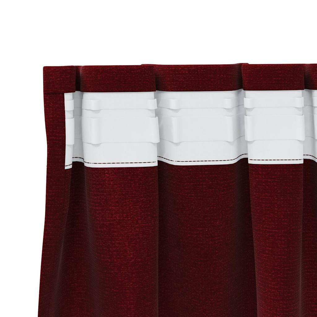 Blendingsgardiner 2 pcs Vinrød 140 x 260 cm Fløyel