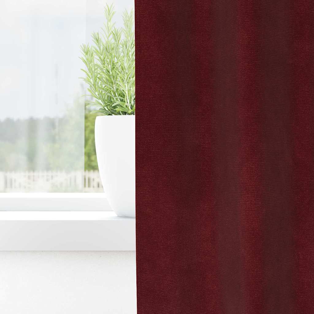 Blendingsgardiner 2 pcs Vinrød 140 x 260 cm Fløyel
