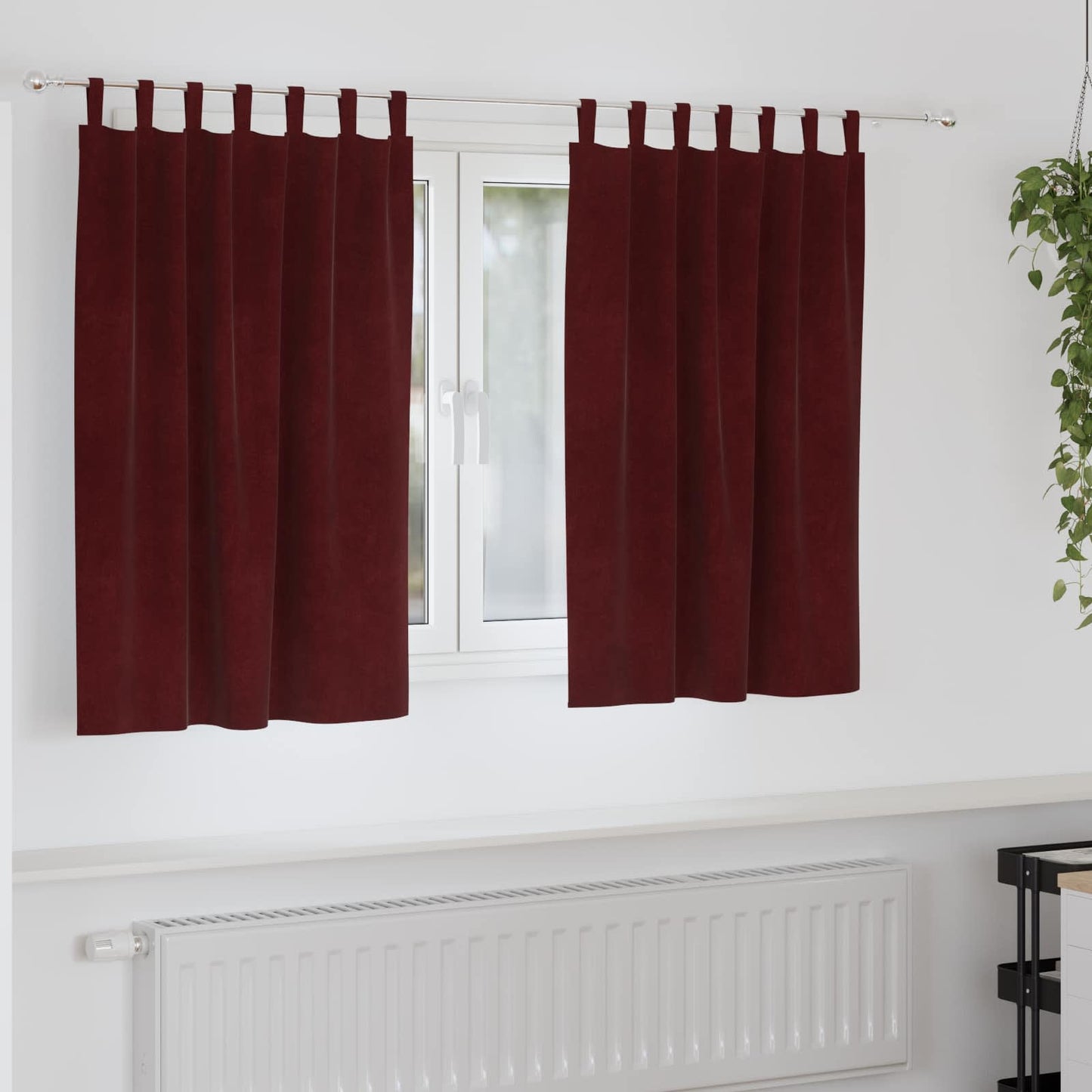 Blendingsgardiner 2 pcs Vinrød 140 x 140 cm Fløyel