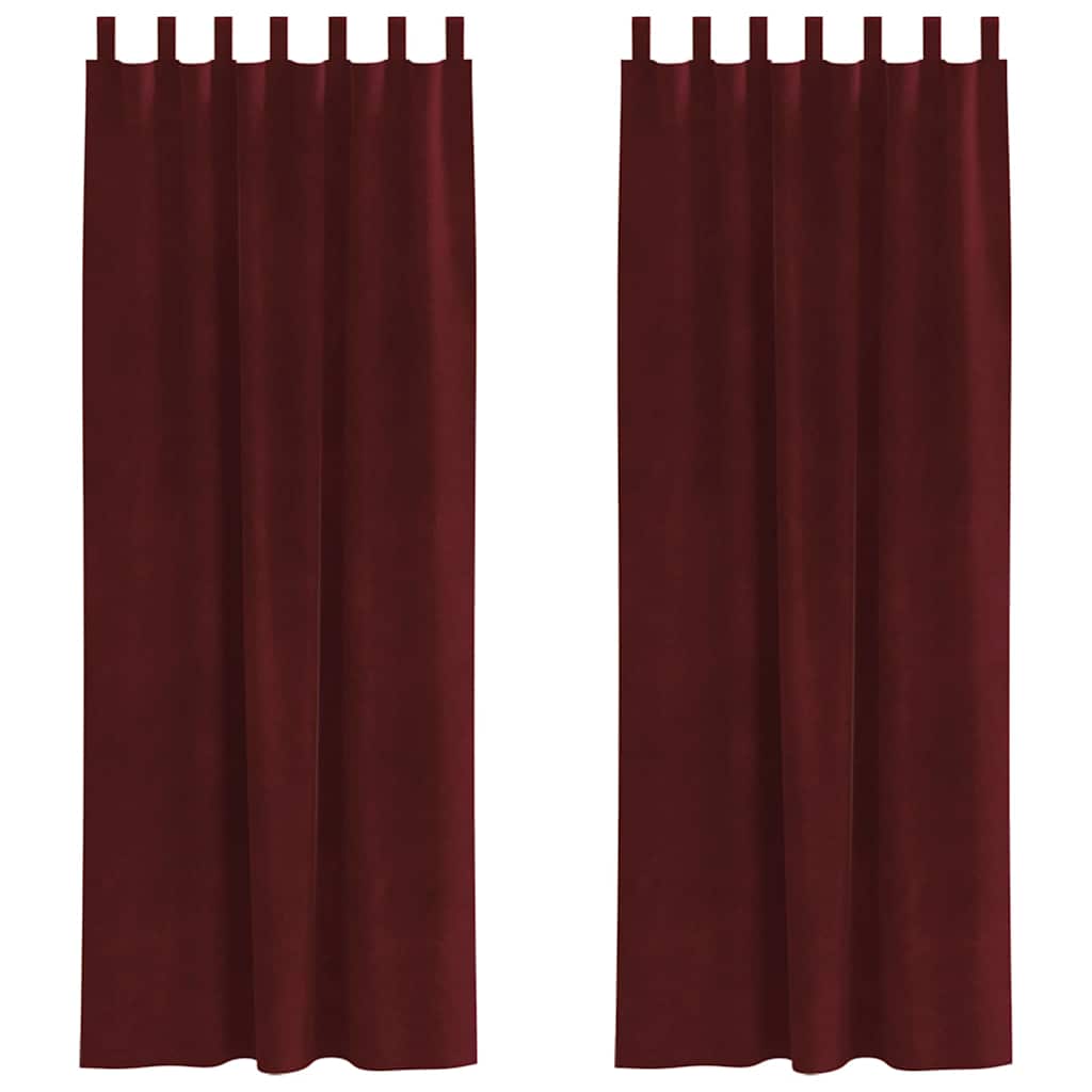 Blendingsgardiner 2 pcs Vinrød 140 x 260 cm Fløyel