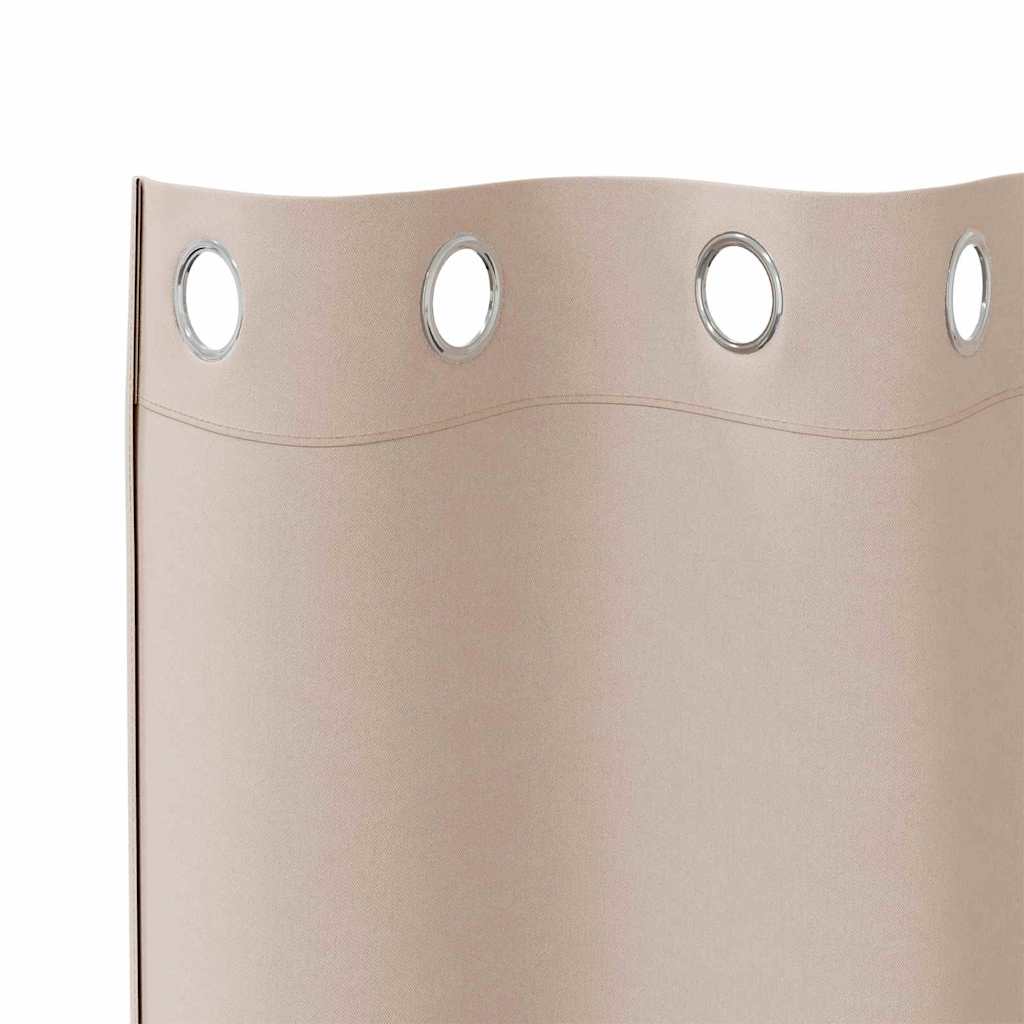 Mørkleggende Gardiner med Ringer 2 pcs Gråbrun 260 x 140 cm