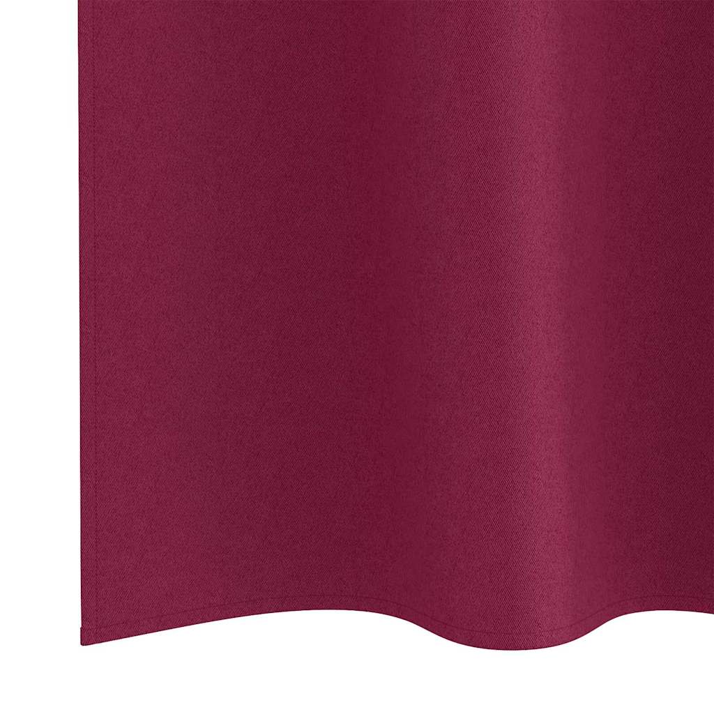 Mørkleggende Gardiner med Ringer 2 pcs Vinrød 225 x 140 cm