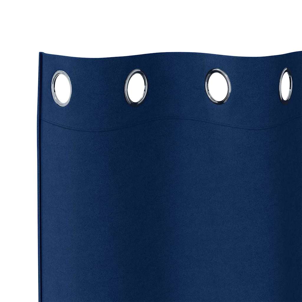 Mørkleggende Gardiner med Ringer 2 pcs Mørkeblå 260 x 140 cm