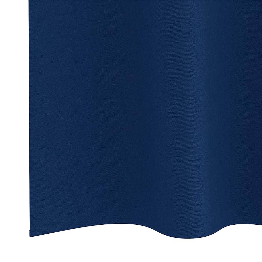 Mørkleggende Gardiner med Ringer 2 pcs Mørkeblå 260 x 140 cm