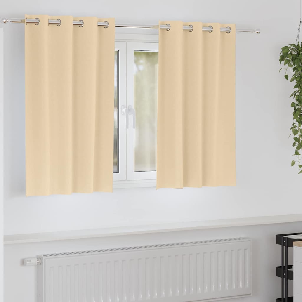 Mørkleggende Gardiner med Ringer 2 pcs Krem 140 x 140 cm vidaXL