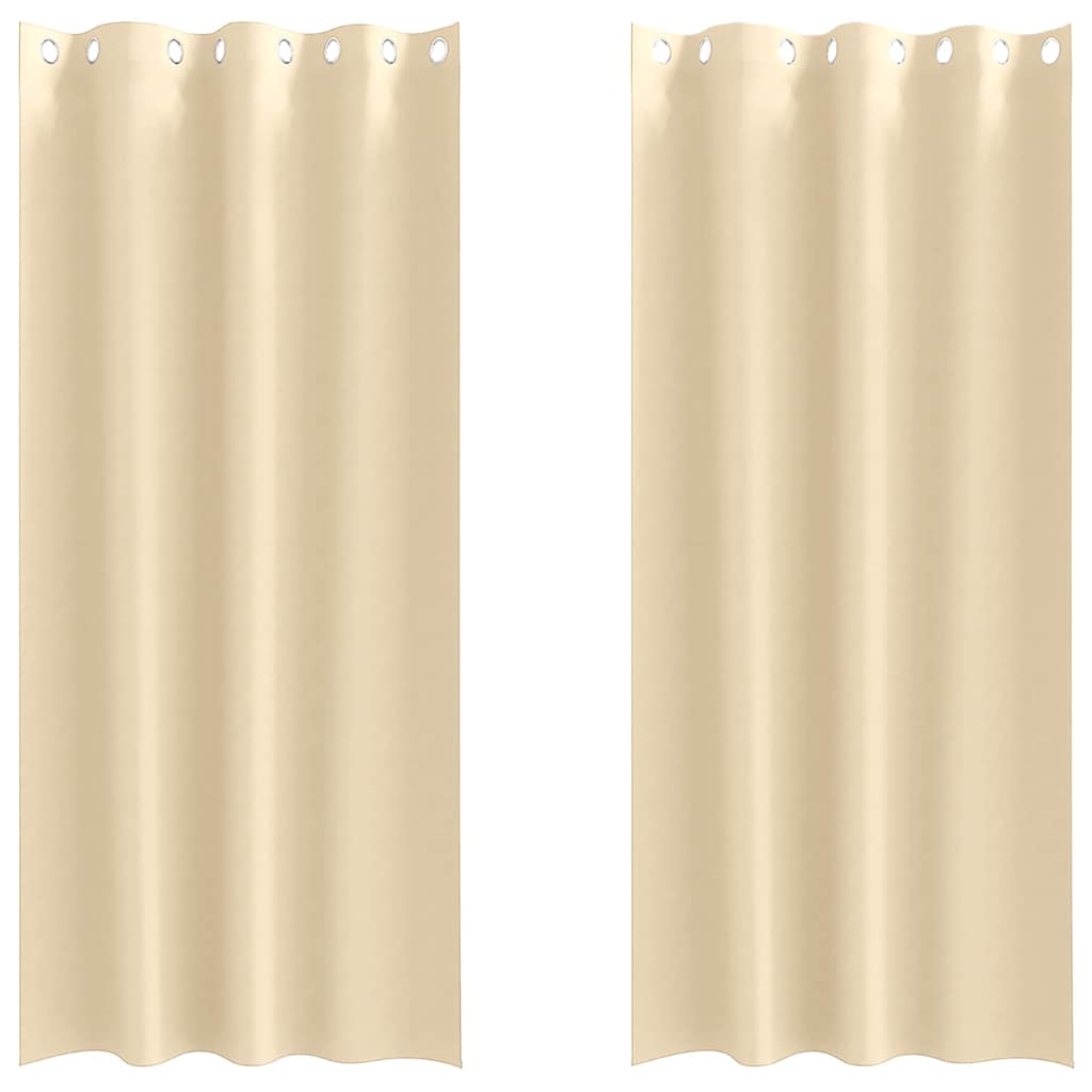 Mørkleggende Gardiner med Ringer 2 pcs Krem 225 x 140 cm