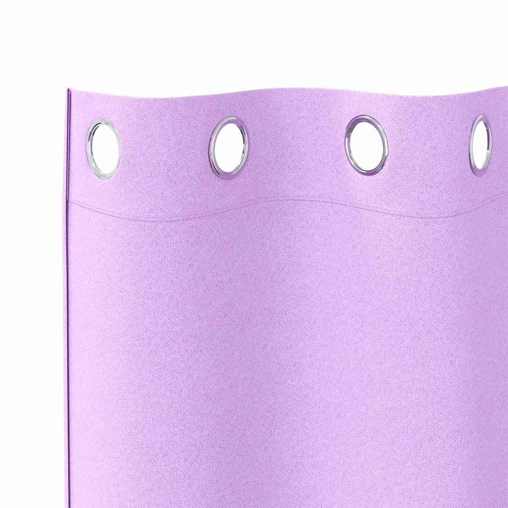 Mørkleggende Gardiner med Ringer 2 pcs Lilla 225 x 140 cm