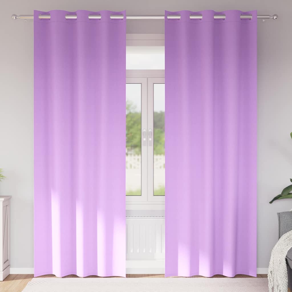 Mørkleggende Gardiner med Ringer 2 pcs Lilla 225 x 140 cm