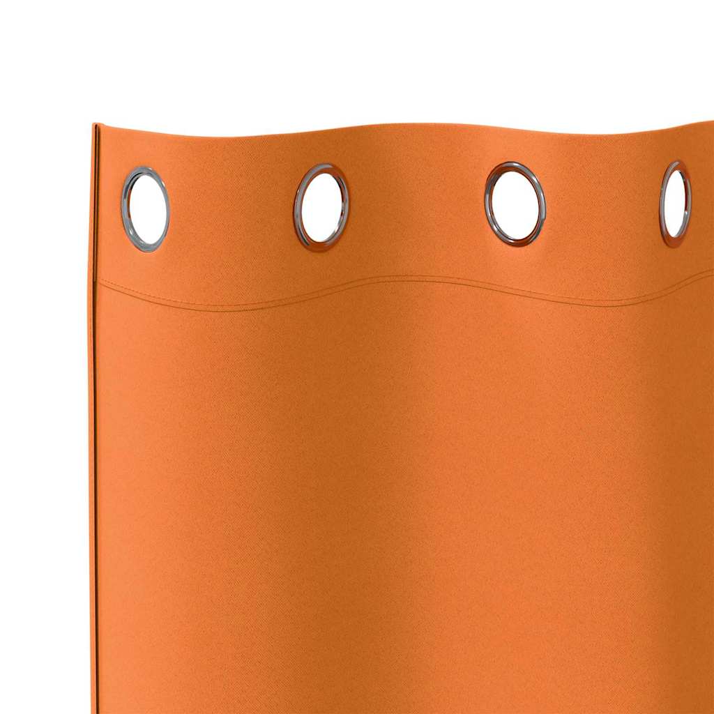 Mørkleggende Gardiner med Ringer 2 pcs Lys Oransje 245 x 140 cm