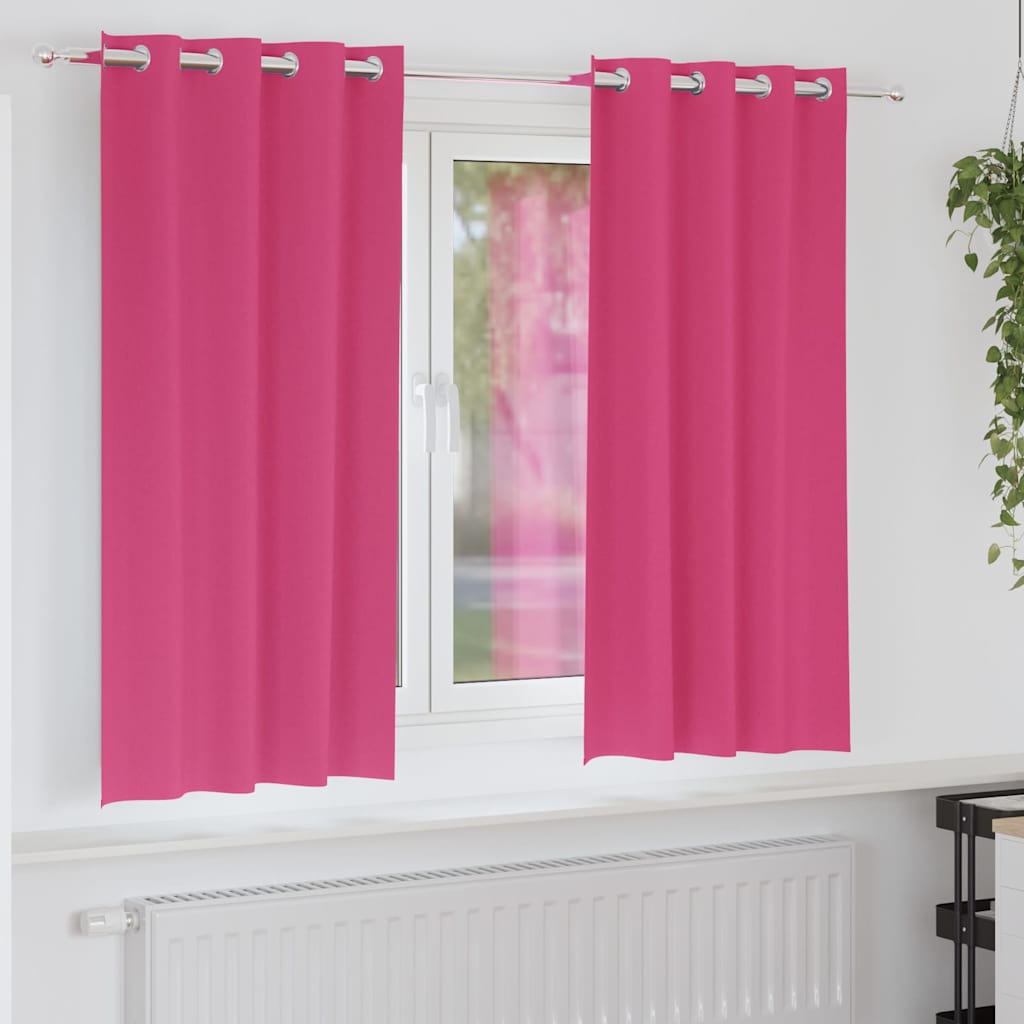 Mørkleggende Gardiner med Ringer 2 pcs Lys Rosa 175 x 140 cm