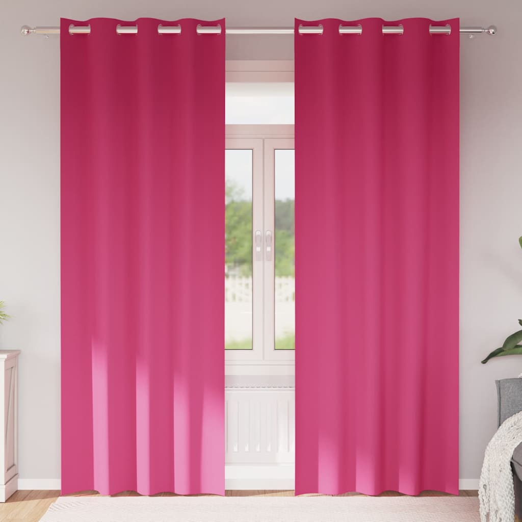 Mørkleggende Gardiner med Ringer 2 pcs Lys Rosa 260 x 140 cm