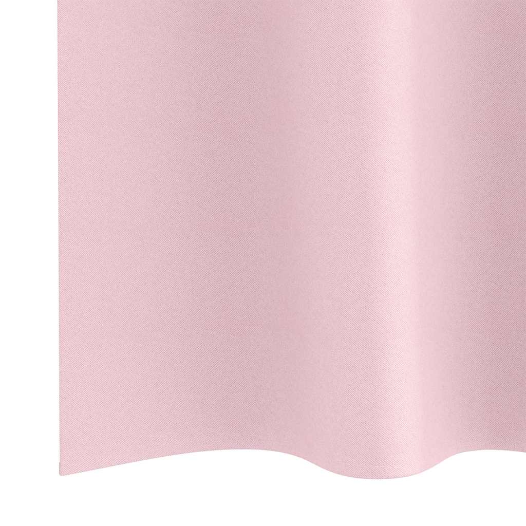 Mørkleggende Gardiner med Ringer 2 pcs Babyrosa 225 x 140 cm vidaXL
