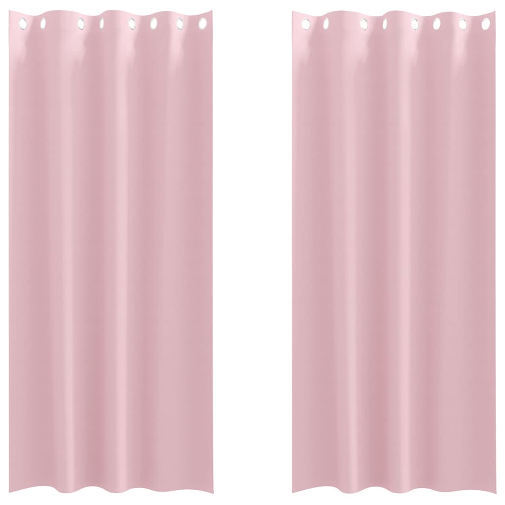 Mørkleggende Gardiner med Ringer 2 pcs Babyrosa 225 x 140 cm vidaXL