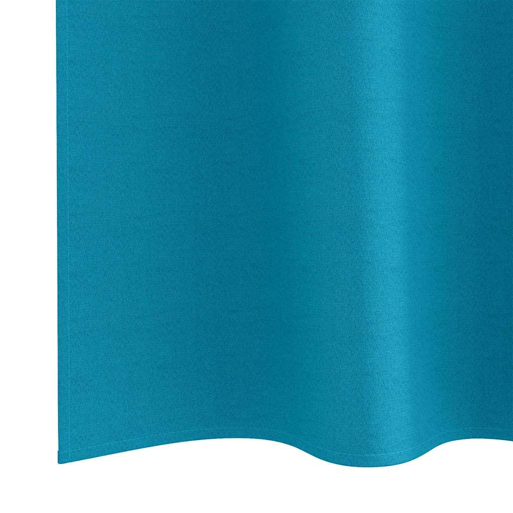 Mørkleggende Gardiner med Ringer 2 pcs Turkis 260 x 140 cm