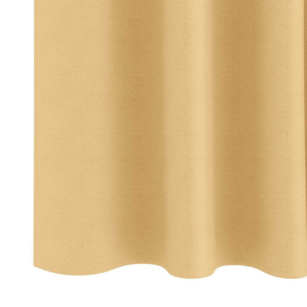 Mørkleggende Gardiner med Ringer 2 pcs Beige 175 x 140 cm