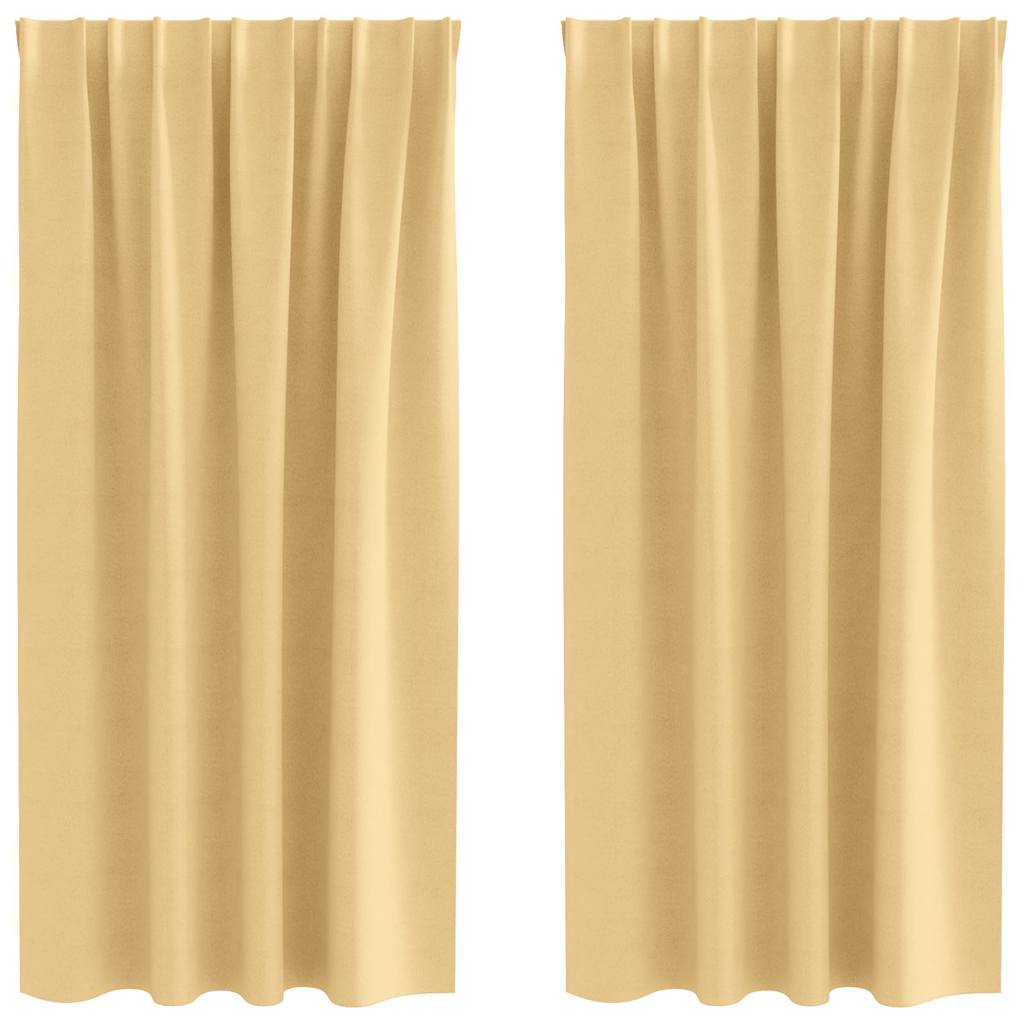 Mørkleggende Gardiner med Ringer 2 pcs Beige 175 x 140 cm