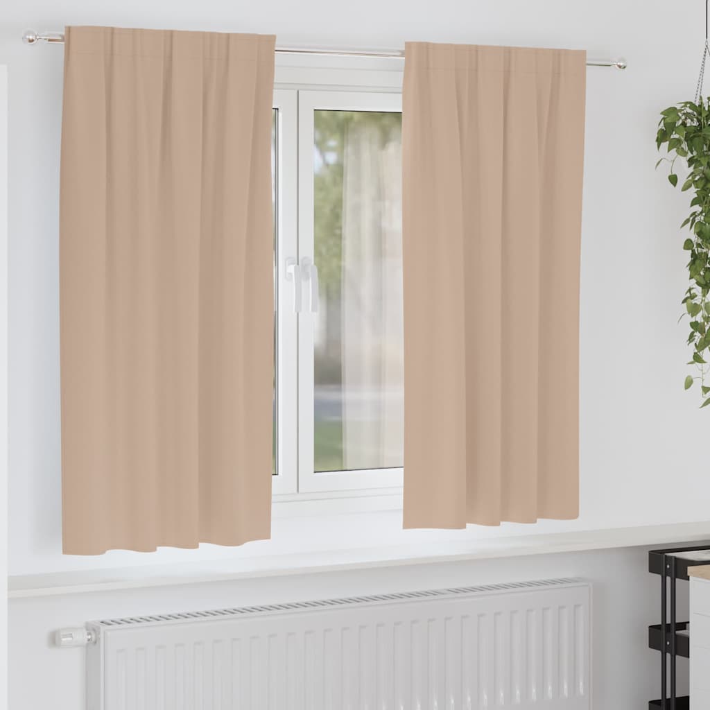 Mørkleggende Gardiner med Ringer 2 pcs Gråbrun 175 x 140 cm