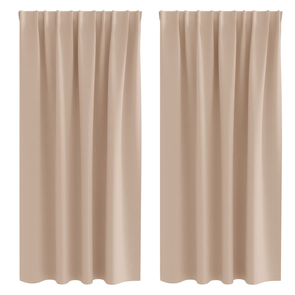 Mørkleggende Gardiner med Ringer 2 pcs Gråbrun 175 x 140 cm