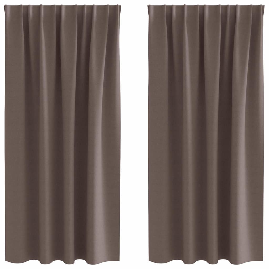 Mørkleggende Gardiner med Ringer 2 pcs Mørk brun 175 x 140 cm