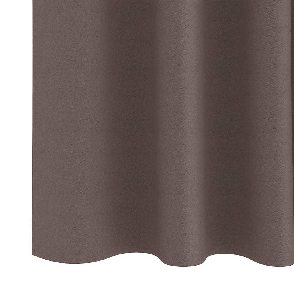 Mørkleggende Gardiner med Ringer 2 pcs Mørk brun 260 x 140 cm
