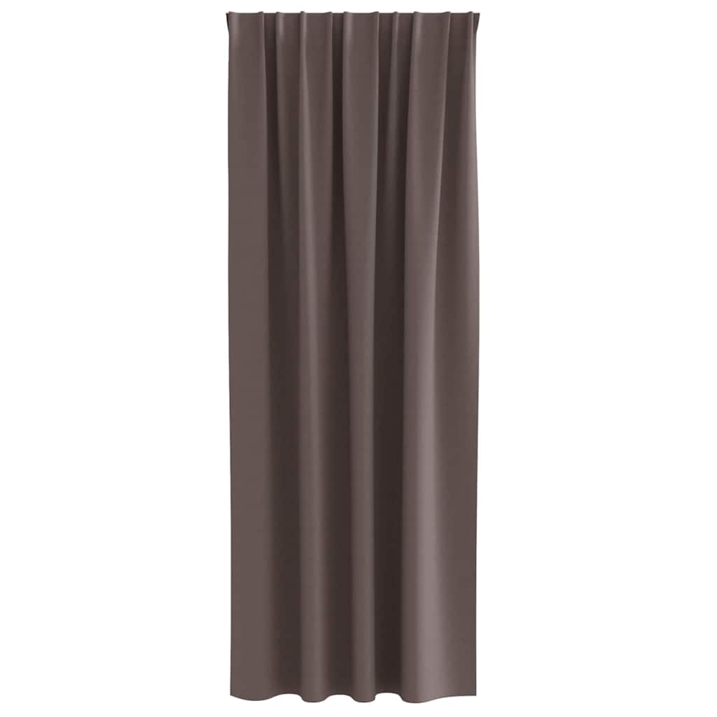 Mørkleggende Gardiner med Ringer 2 pcs Mørk brun 260 x 140 cm