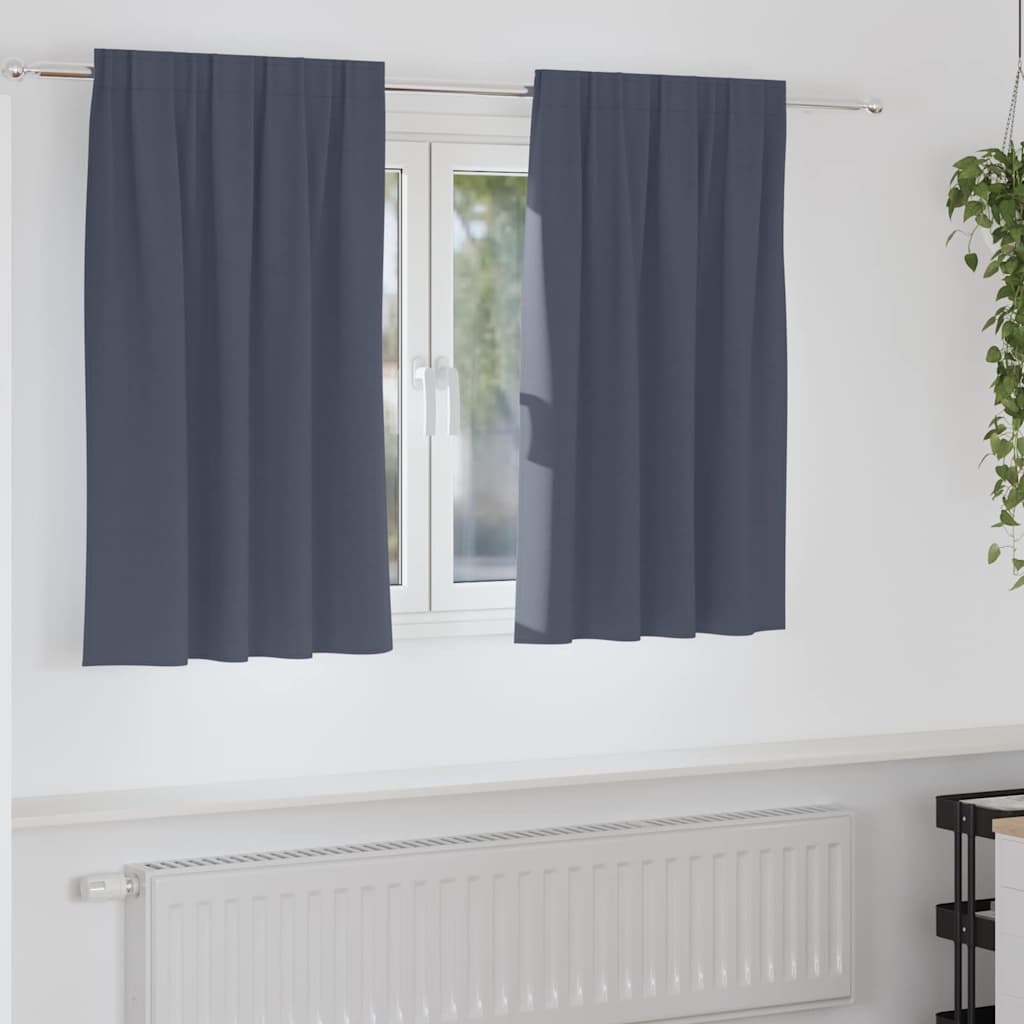 Mørkleggende Gardiner med Ringer 2 pcs Antrasitt 140 x 140 cm vidaXL