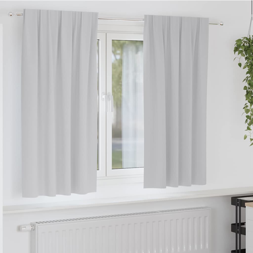 Mørkleggende Gardiner med Ringer 2 pcs Lysegrå 175 x 140 cm