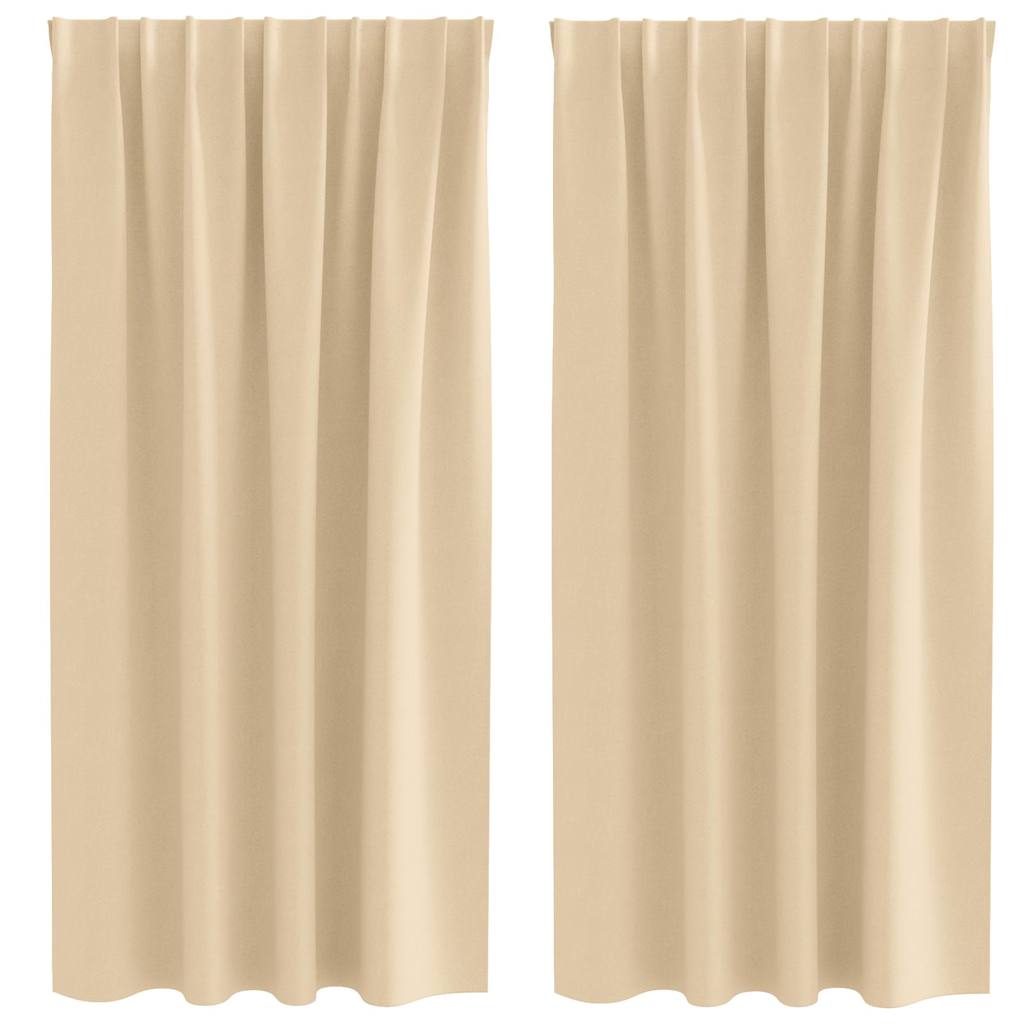 Mørkleggende Gardiner med Ringer 2 pcs Krem 175 x 140 cm