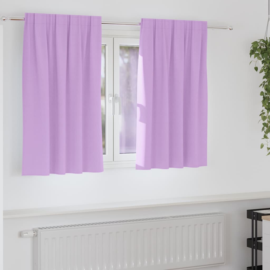 Mørkleggende Gardiner med Ringer 2 pcs Lilla 140 x 140 cm vidaXL