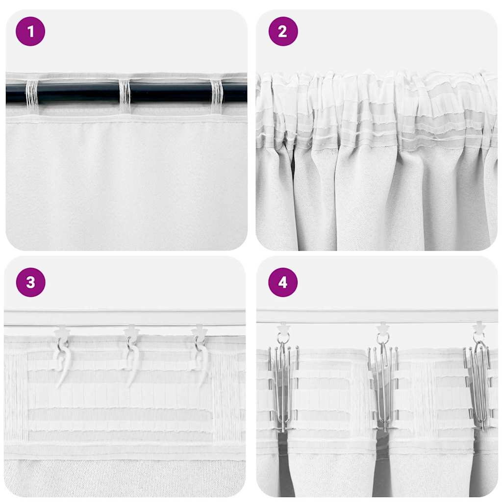 Mørkleggende Gardiner med Ringer 2 pcs Klart hvit 140 x 140 cm vidaXL