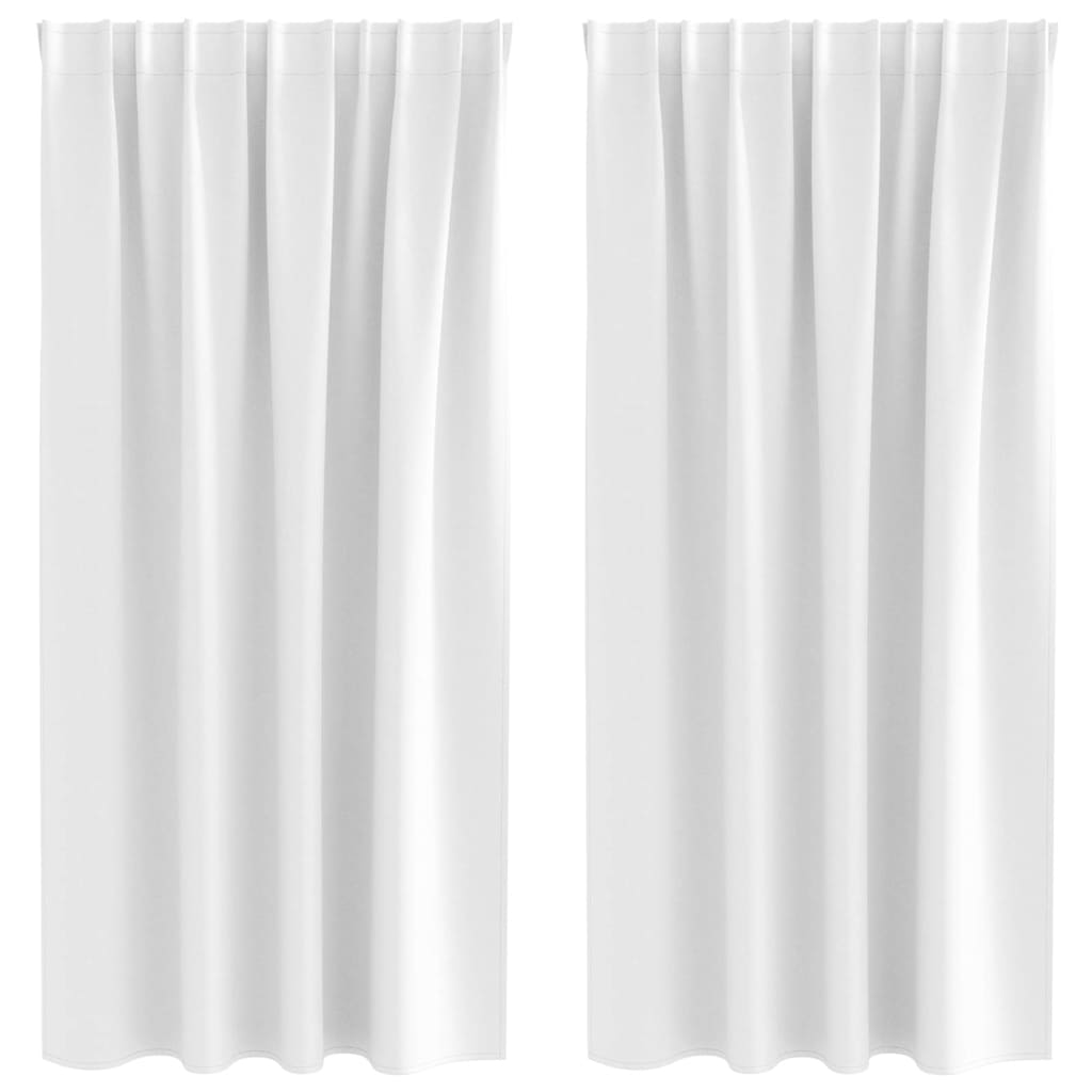 Mørkleggende Gardiner med Ringer 2 pcs Klart hvit 175 x 140 cm
