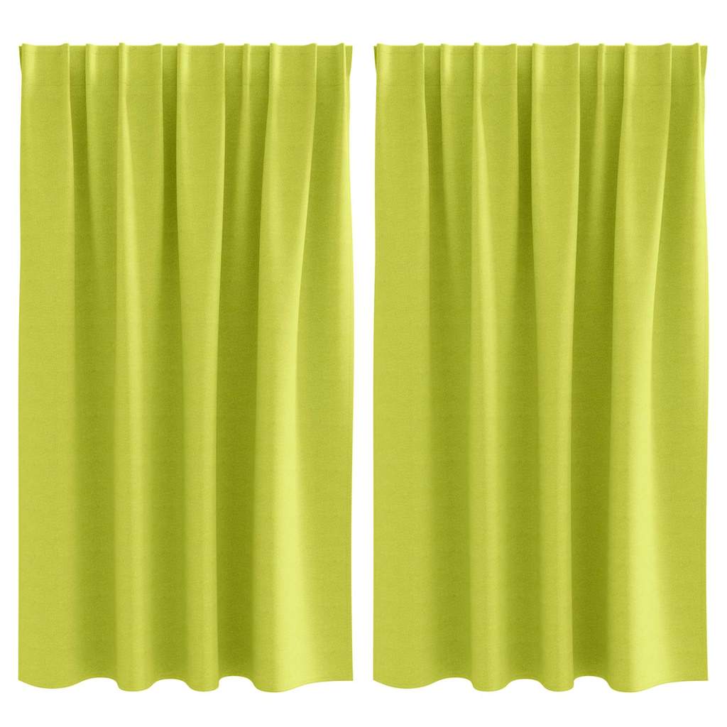 Mørkleggende Gardiner med Ringer 2 pcs grønn 140 x 140 cm