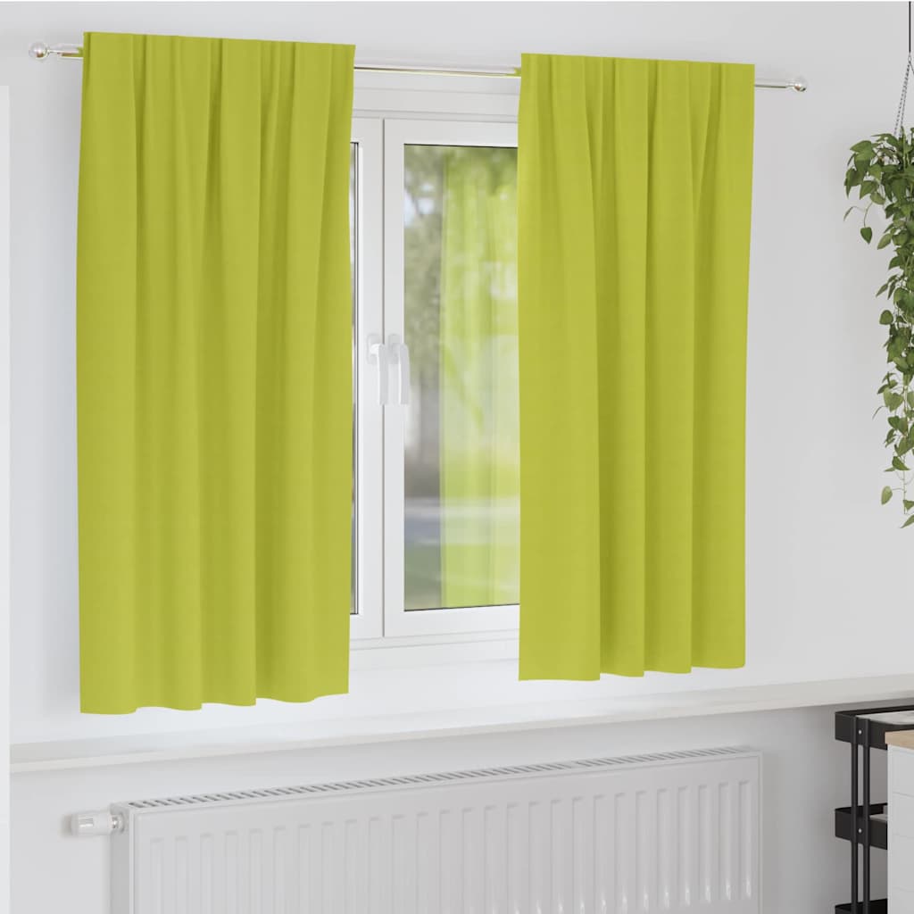 Mørkleggende Gardiner med Ringer 2 pcs grønn 175 x 140 cm